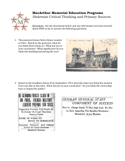 Stalemate Critical Thinking and Primary Sources