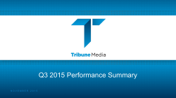 Q3 2015 Performance Summary - Tribune Media Investor Relations