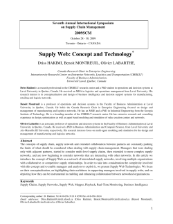 Supply Web: Concept and Technology