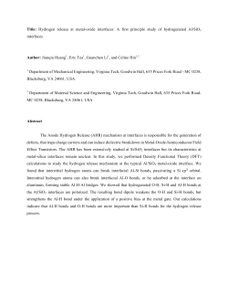 Title: Hydrogen release at metal-oxide interfaces: A first principle