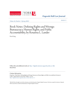 Book Notes: Defining Rights and Wrongs: Bureaucracy, Human