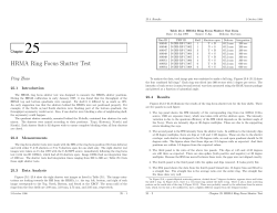 HRMA Ring Focus Shutter Test