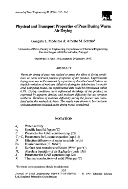Physical and Transport Properties of Peas During Warm Air Drying