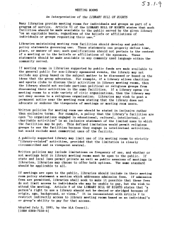 Meeting Rooms: An Interpretation of the Library Bill of Rights