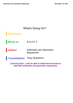 Arithmetic and Geometric Sequences