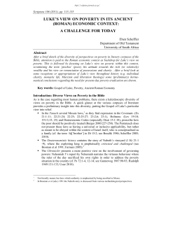 luke`s view on poverty in its ancient (roman) economic