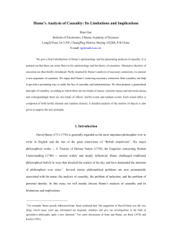Hume`s Analysis of Causality: Its Limitations and