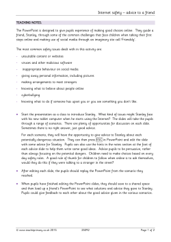 Internet safety &ndash; advice to a friend