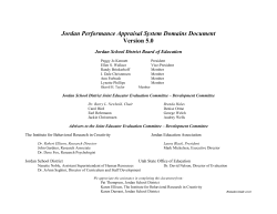 Jordan Performance Appraisal System Domains Document Version