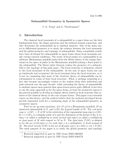 Equifocal submanifolds - Northeastern University