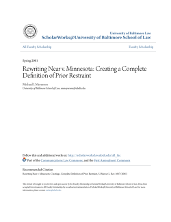 Rewriting Near v. Minnesota: Creating a Complete Definition of Prior