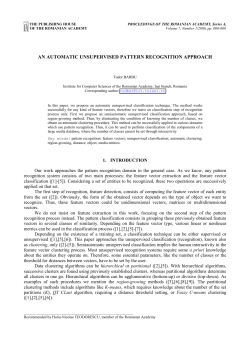 an automatic unsupervised pattern recognition approach