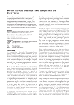 Protein structure prediction in the postgenomic era David T Jones