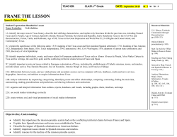 FRAME THE LESSON