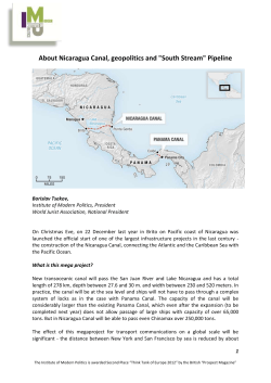 About Nicaragua Canal, geopolitics and "South Stream" Pipeline