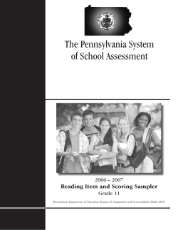 Grade 11 Reading Item/Scoring Sampler