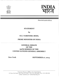 Statement by H.E. Mr. Narendra Modi, Prime Minister of India, at the