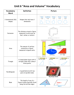 Unit 6 &ldquo;Area and Volume&rdquo; Vocabulary