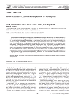 Individual Joblessness, Contextual Unemployment, and Mortality Risk