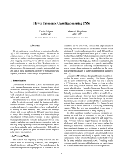 Flower Taxonomic Classification using CNNs