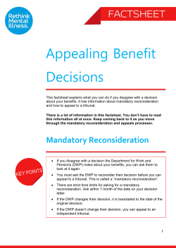 Appealing Benefit Decisions