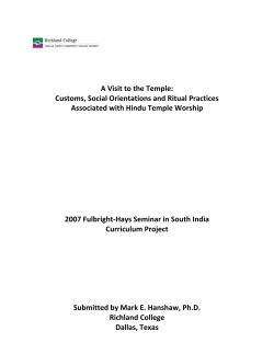A Visit to the Temple: Customs, Social Orientations and Ritual
