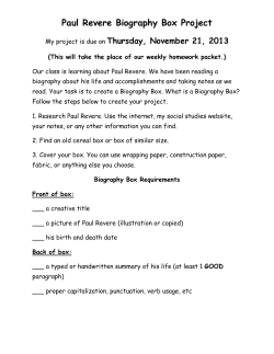 Paul Revere Biography Box Project