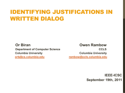 justification - IEEE ICSC 2018