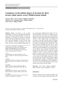 Consistency in the habitat degree of invasion for three invasive plant
