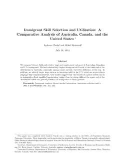 Immigrant Skill Selection and Utilization: A