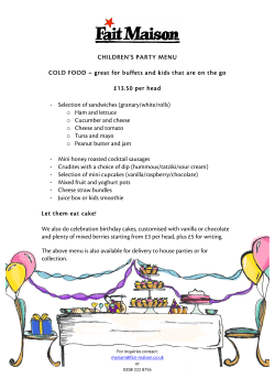 Kids Menu - Fait Maison