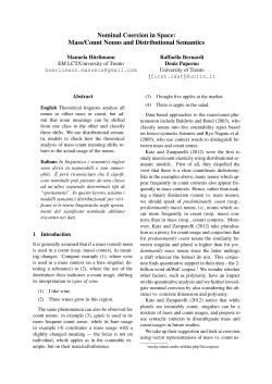 Nominal Coercion in Space: Mass/Count Nouns and Distributional