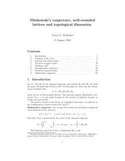 Minkowski`s conjecture, well-rounded lattices and topological
