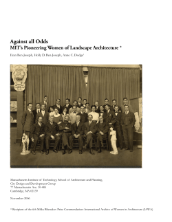 Against All Odds: MIT`s Pioneering Women of Landscape Architecture