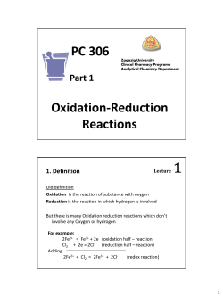 Oxidation-Reduction Reactions