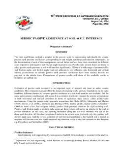 Seismic Passive Resistance at Soil