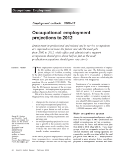 Occupational employment projections to 2012