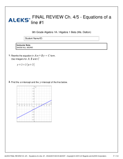 FINAL REVIEW Ch. 4/5 - Equations of a line #1