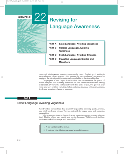 PART A Exact Language: Avoiding Vagueness