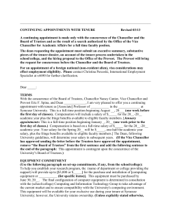 CONTINUING APPOINTMENTS WITH TENURE Revised 03/13