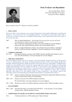 My curriculum vitae - Evelyne van Ruymbeke