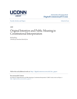 Original Intention and Public Meaning in Constitutional Interpretation
