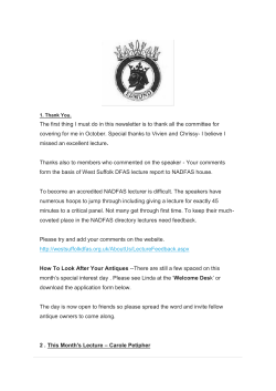 The first thing I must do in this newsletter is to thank all the
