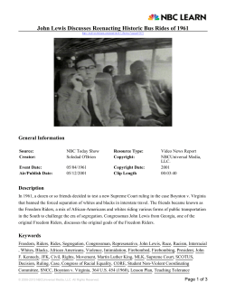 John Lewis Discusses Reenacting Historic Bus Rides