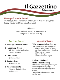 2017 February - Friends of Italy Society of Hawaii