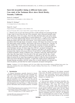 Snow-fed streamflow timing at different basin scales: Case study of