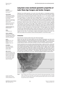 Long bone cross-sectional geometric properties of Later Stone Age