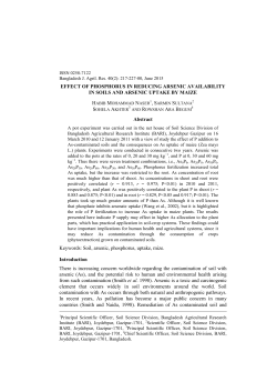 EFFECT OF PHOSPHORUS IN REDUCING ARSENIC
