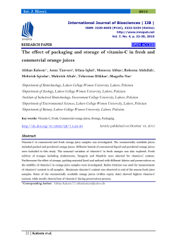 The effect of packaging and storage of vitamin