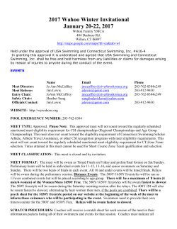 2017 Wahoo Winter Invitational January 20-22, 2017